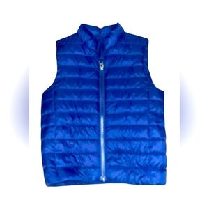 Blue Lands' End Blue Quilted Puffer Vest- boys kids Medium
